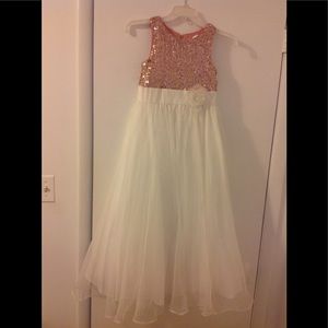 Size 10 NEW Pink / white Flower Girl Dress